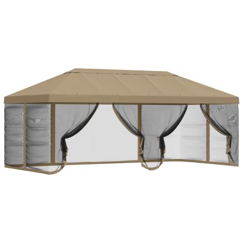 Покривало за беседка с стени 6 x 3 m Бежово Полиестер 190 gsm