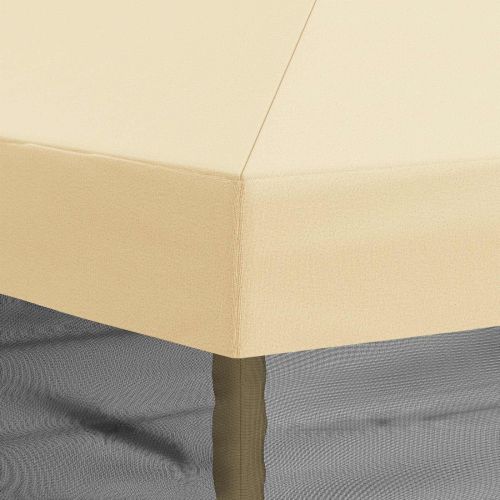 Покривало за беседка с стени 6 x 3 m Кремаво Полиестер 190 gsm