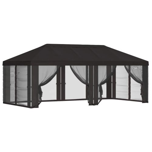 Покривало за беседка с стени 6 x 3 m Антрацит Полиестер 190 gsm