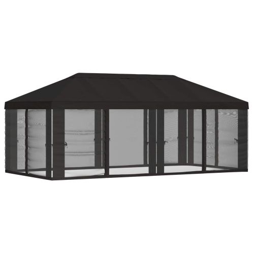 Покривало за беседка с стени 6 x 3 m Антрацит Полиестер 190 gsm