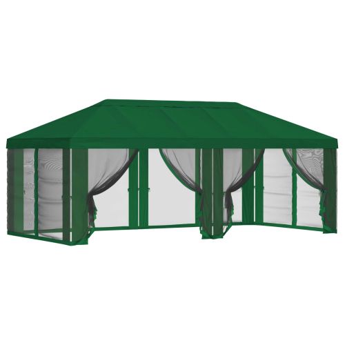 Покривало за беседка с стени 6 x 3 m Зелено Полиестер 190 gsm