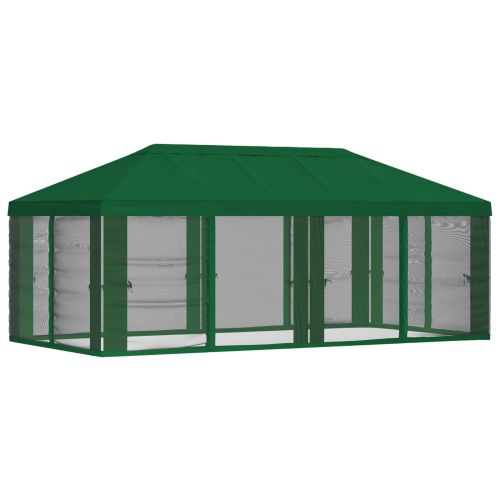 Покривало за беседка с стени 6 x 3 m Зелено Полиестер 190 gsm