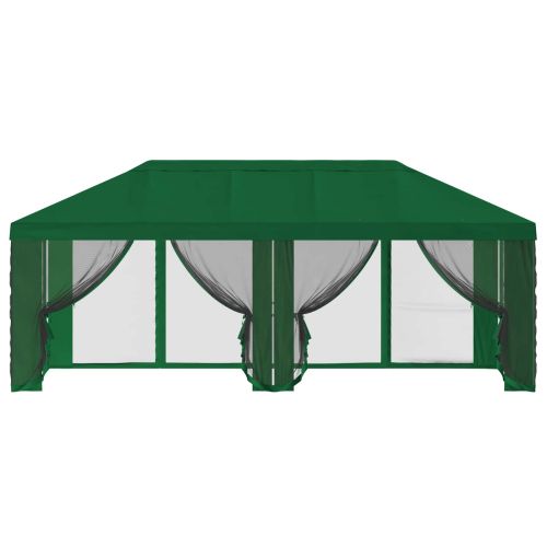 Покривало за беседка с стени 6 x 3 m Зелено Полиестер 190 gsm