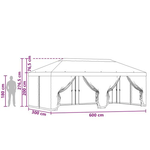 Покривало за беседка с стени 6 x 3 m Зелено Полиестер 190 gsm