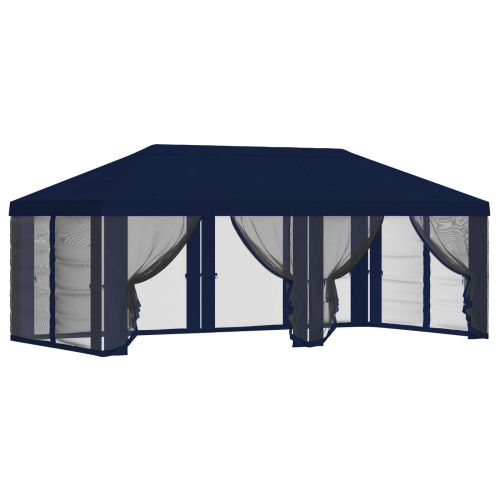 Покривало за беседка с стени 6 x 3 m Синьо Полиестер 190 gsm