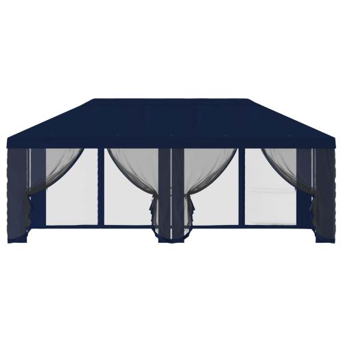 Покривало за беседка с стени 6 x 3 m Синьо Полиестер 190 gsm