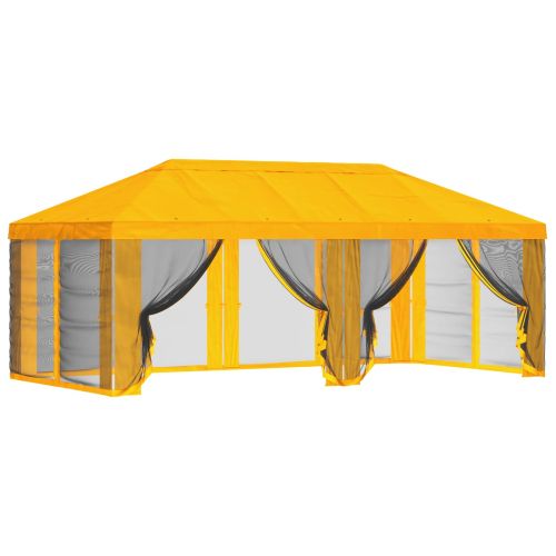 Покривало за беседка с стени 6 x 3 m Жълто Полиестер 190 gsm