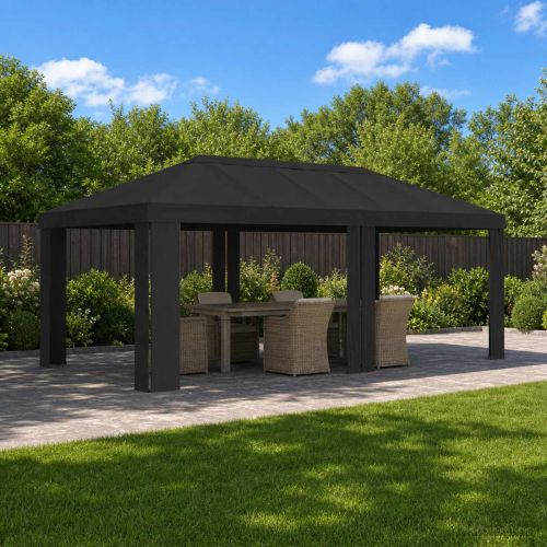 Покривало за беседка 6 x 3 m Антрацит Полиестер 190 gsm