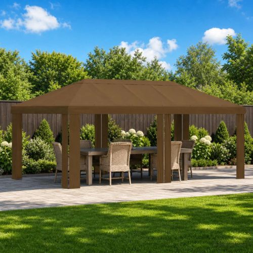Покривало за беседка 6 x 3 m Таупе Полиестер 190 gsm