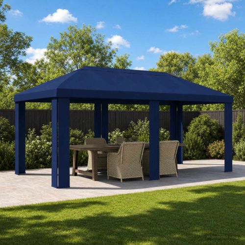 Покривало за беседка 6 x 3 m Синьо Полиестер 190 gsm