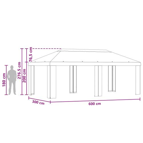 Покривало за беседка 6 x 3 m Жълто Полиестер 190 gsm