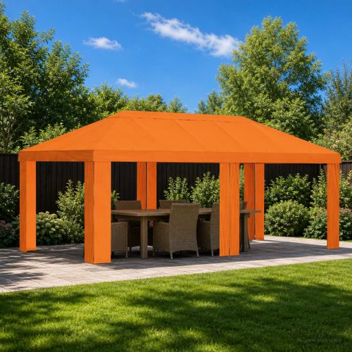 Покривало за беседка 6 x 3 m Оранжево Полиестер 190 gsm