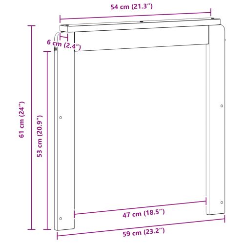 Модул с подлакътници 2 бр. Бяло 59 x 6 x 61 см