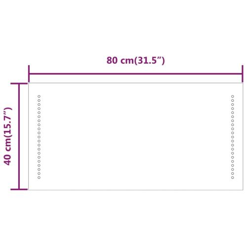 LED огледало за баня, 40x80 см