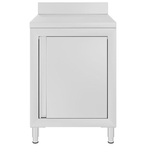 Търговска работна маса с шкаф 60x60x96 см неръждаема стомана