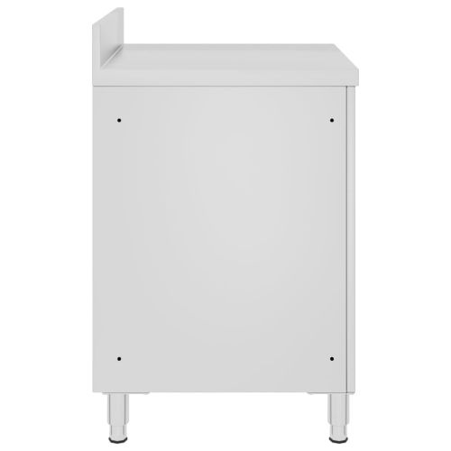 Търговска работна маса с шкаф 60x60x96 см неръждаема стомана