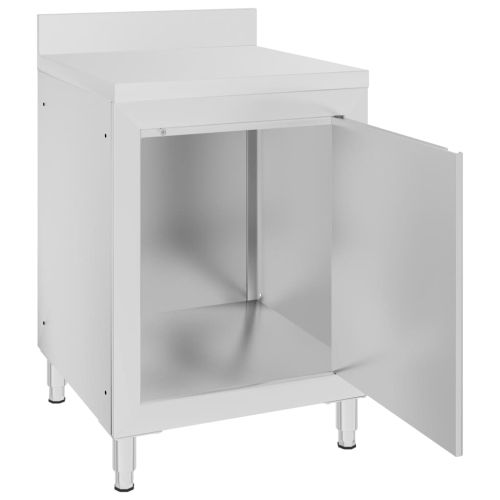 Търговска работна маса с шкаф 60x60x96 см неръждаема стомана