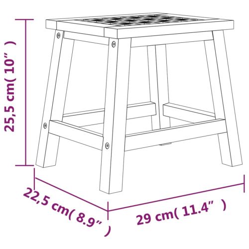 Табуретка стълба 29x22,5x25,5 см масивна орехова дървесина