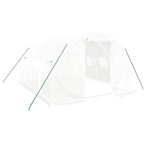 Оранжерия със стоманена рамка, бяла, 12 м², 4x3x2 м