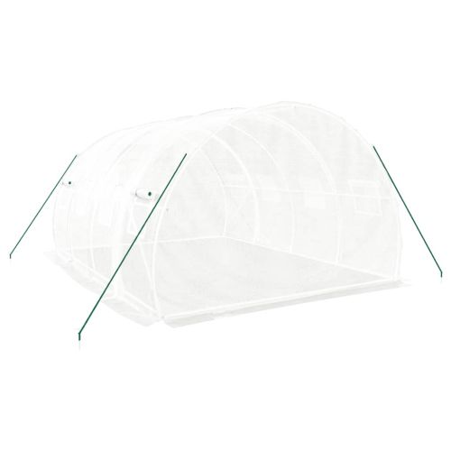 Оранжерия със стоманена рамка, бяла, 12 м², 4x3x2 м