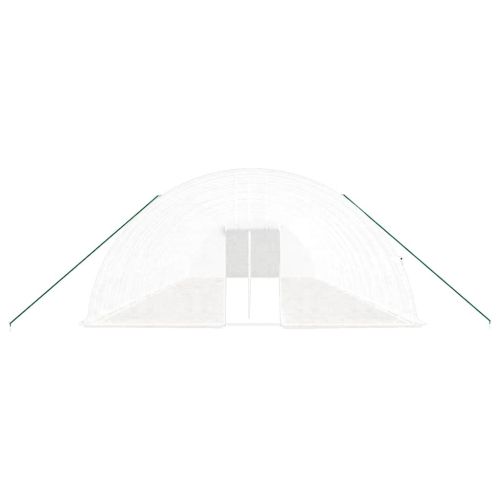 Оранжерия със стоманена рамка бяла 96 м² 16x6x2,85 м