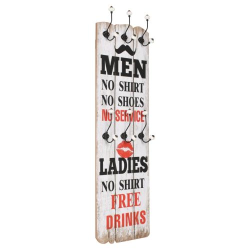 Закачалка за дрехи с 6 куки, 120х40 см, "MEN LADIES"