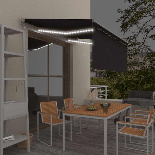 Автоматичен сенник щора LED сензор за вятър 3,5x2,5 м антрацит