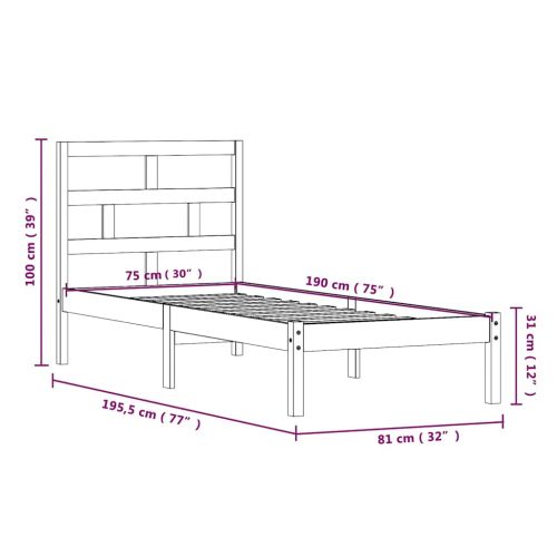 рамка за легло 75x190 см Small Single дърво масив