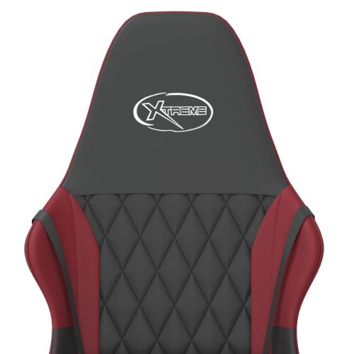 Гейминг стол, черно и виненочервено, изкуствена кожа