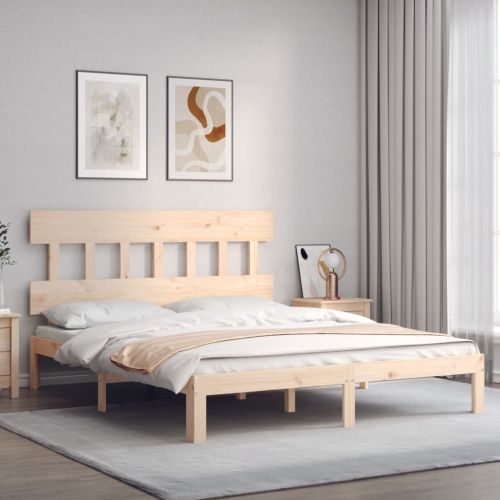 Рамка за легло с табла King Size масивно дърво