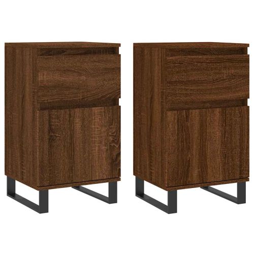 Бюфети 2 бр кафяв дъб 40x35x70 см инженерно дърво