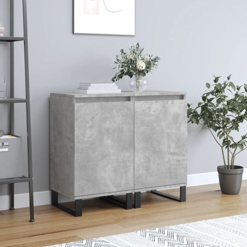 Бюфети 2 бр бетонно сив 40x35x70 см инженерно дърво