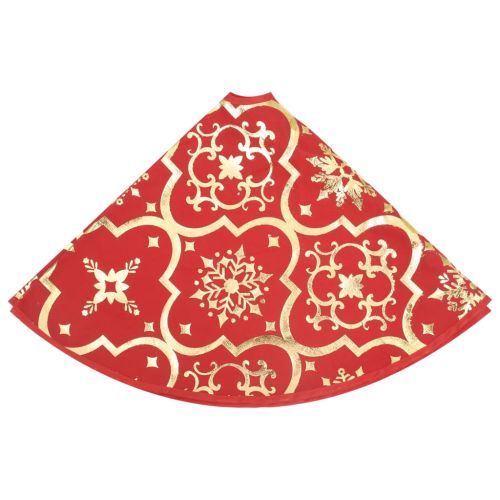 Луксозна коледна пола с чорап, червена, 150 см, плат
