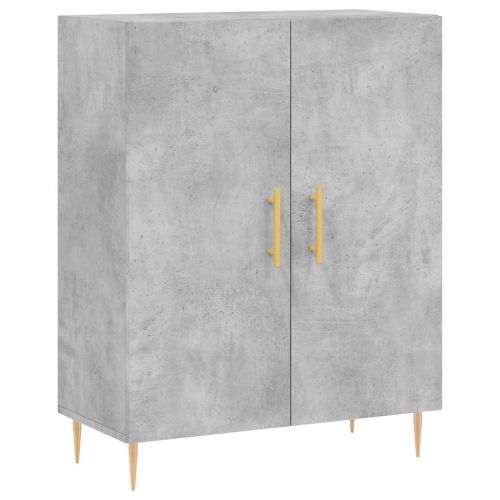 Сайдборд, бетонно сив, 69,5x34x90 см, инженерно дърво
