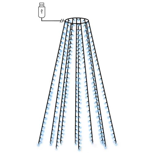 Коледни лампички за елха тип мрежа, 250 LED, сини, 250 см