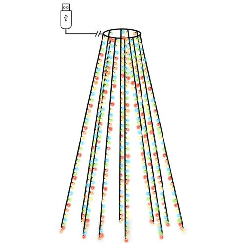 Лампички за елха с 500 LED многоцветни 500 см закрито/открито