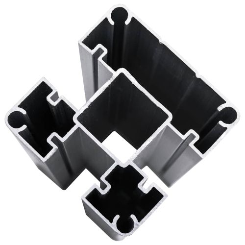Ограден панел, WPC, 965x(105-186) см, черен