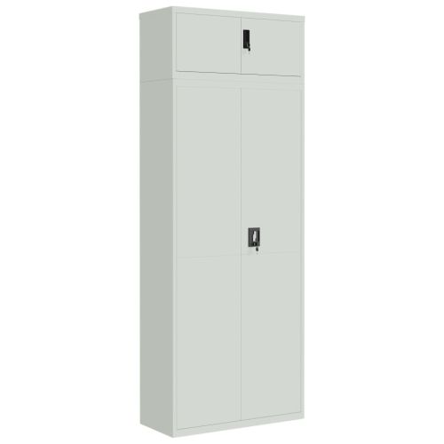 Шкаф за папки светлосив 90x40x240 см стомана