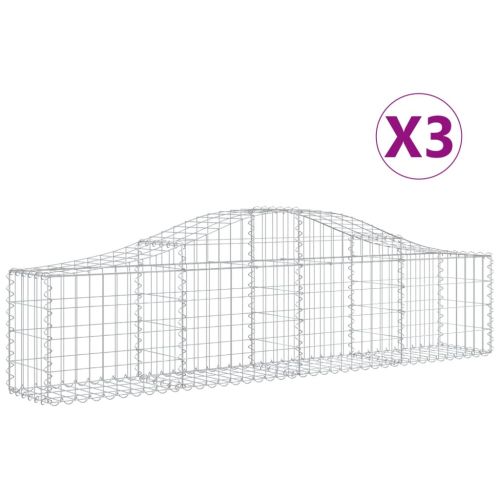 Габионни кошници арка 3 бр 200x30x40/60 см поцинковано желязо