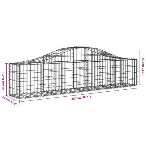 Габионни кошници арка 3 бр 200x30x40/60 см поцинковано желязо