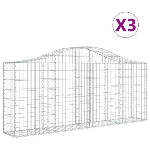 Габионни кошници арка 3 бр 200x30x80/100 см поцинковано желязо