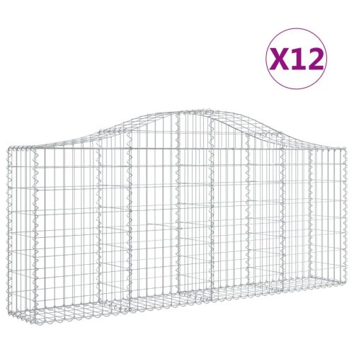 Габионни кошници арка 12 бр 200x30x80/100 см поцинковано желязо