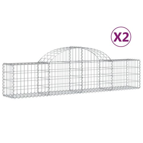 Габионни кошници арка 2 бр 200x30x40/60 см поцинковано желязо