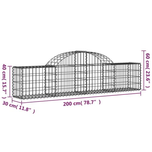Габионни кошници арка 13 бр 200x30x40/60 см поцинковано желязо
