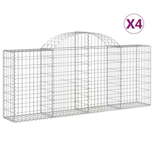 Габионни кошници арка 4 бр 200x30x80/100 см поцинковано желязо