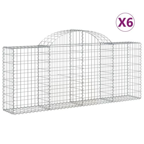 Габионни кошници арка 6 бр 200x30x80/100 см поцинковано желязо