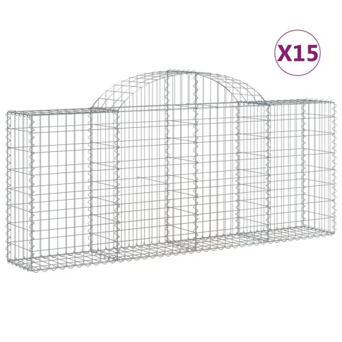 Габионни кошници арка 15 бр 200x30x80/100 см поцинковано желязо