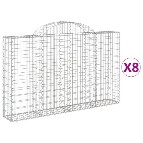 Габионни кошници арка 8 бр 200x30x120/140 см поцинковано желязо