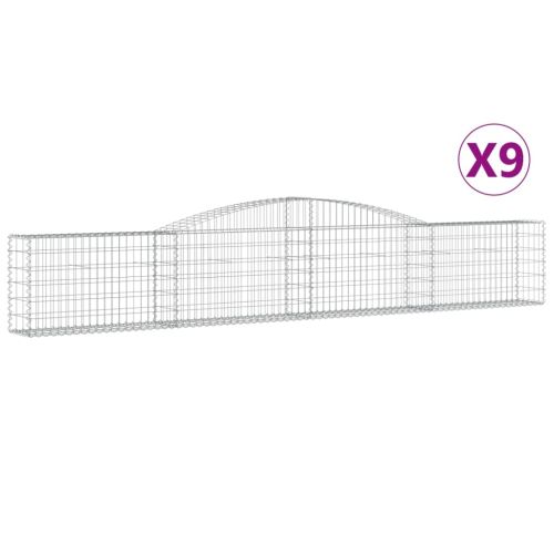Габионни кошници арка 9 бр 400x30x60/80 см поцинковано желязо