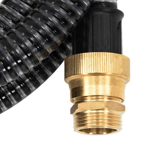 Смукателен маркуч с месингови съединители черен 1,1" 10 м PVC